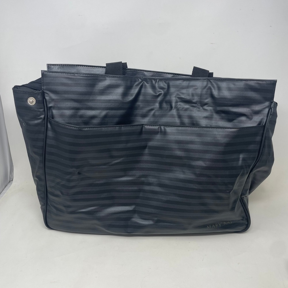 Mary Kay Black Striped Professional Consultant Tote Bag Large Shoulder Bag